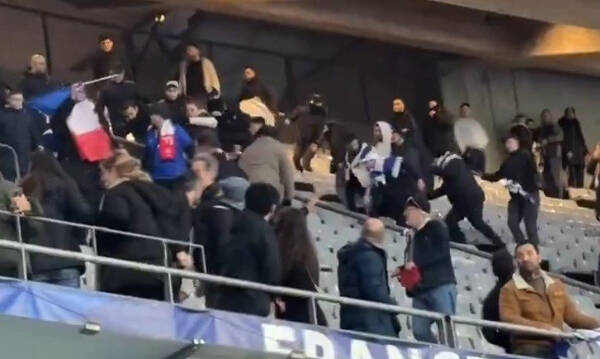 Απίστευτο ξύλο στο «Stade de France» ενώ παιζόταν το Γαλλία – Ισραήλ