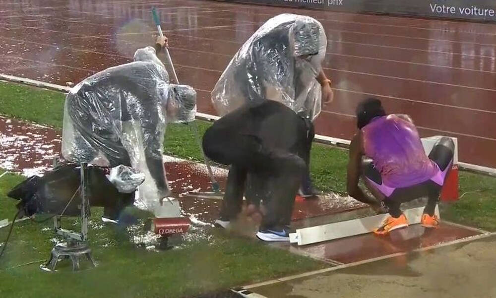 Παρωδία το μήκος στο Diamond League λόγω καταρρακτώδους βροχής, αποσύρθηκε ο Τεντόγλου