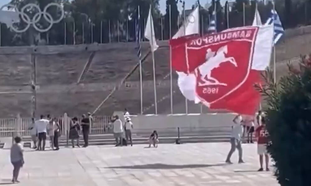 Πρόκληση από Τούρκο οπαδό στο Παναθηναϊκό Στάδιο – Κυμάτισε σημαία με το έμβλημα του Κεμάλ 