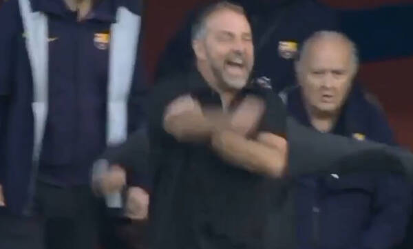 Άσεμνη χειρονομία του Χάνζι Φλικ  στη νίκη της Μπαρτσελόνα