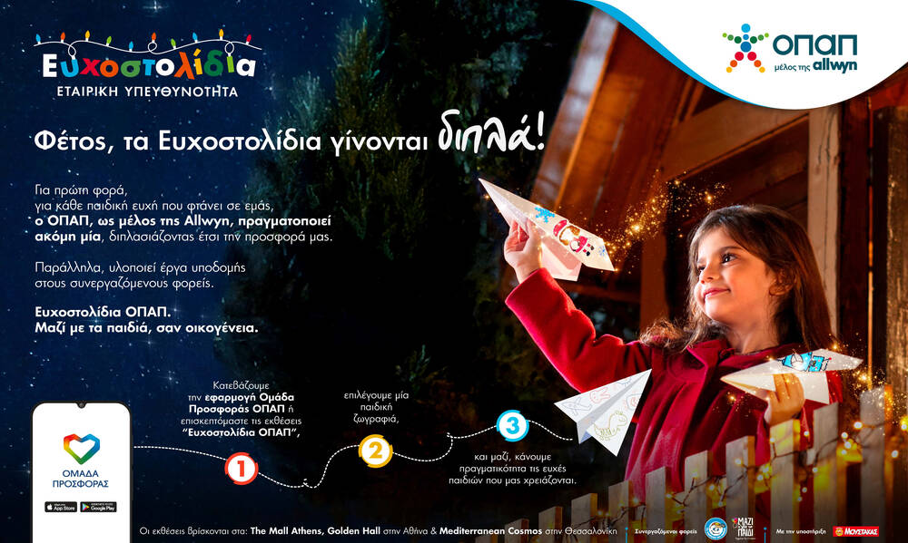 Μία ευχή γίνεται δύο εφέτος τα Χριστούγεννα με τα Ευχοστολίδια 