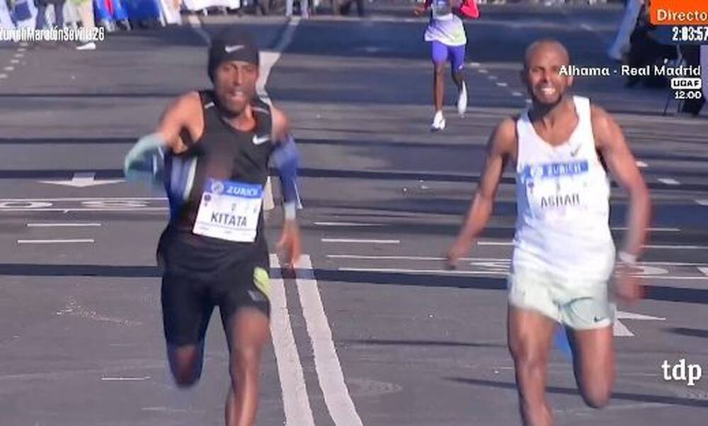 Δυο αθλητές στον Μαραθώνιο της Σεβίλλης τερμάτισαν... ταυτόχρονα