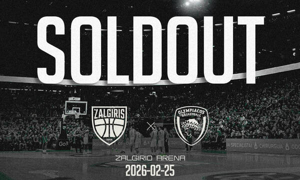 Euroleague: Η Ζαλγκίρις ανακοίνωσε το 34ο συνεχόμενο sold out στον αγώνα με τον Ολυμπιακό