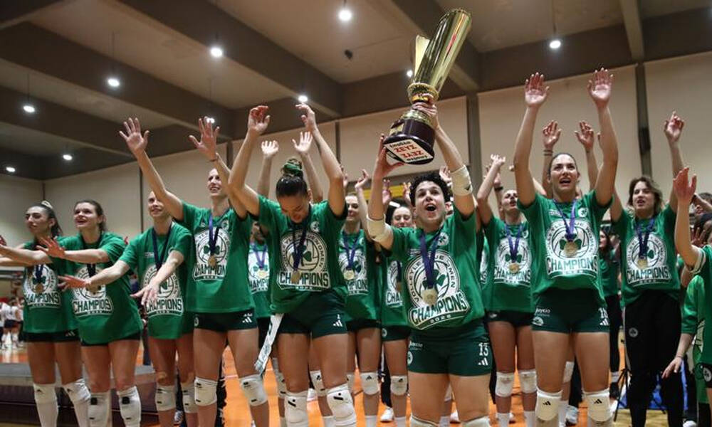 Ο Παναθηναϊκός σήκωσε το 28ο: Η απονομή του πρωταθλήματος στα «φίνα κορίτσια» - Βίντεο