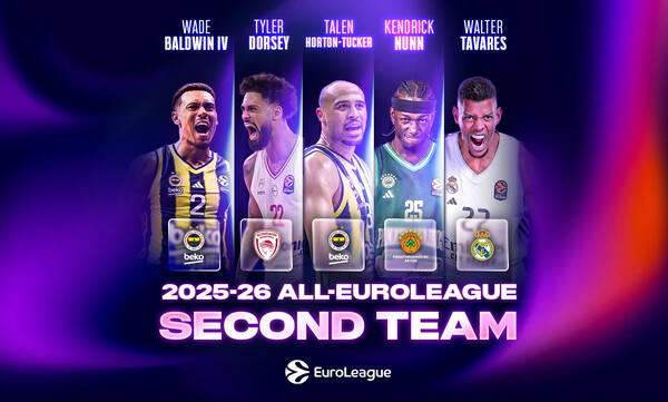 Euroleague: Με Ναν και Ντόρσεϊ η δεύτερη πεντάδα της φετινής σεζόν