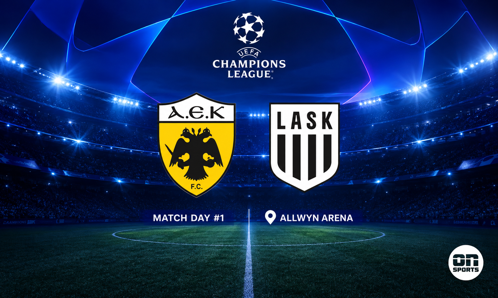 LIVE: Η πρεμιέρα της ΑΕΚ στη League Phase του Champions League κόντρα στη ΛΑΣΚ