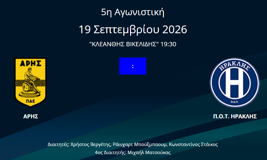 Άρης – Ηρακλής: «Μάχη» στη Θεσσαλονίκη με δεύτερο σερί ντέρμπι της πόλης