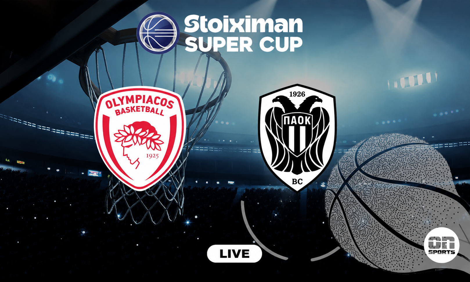 LIVE Ολυμπιακός - ΠΑΟΚ: Ο μεγάλος τελικός του Stoiximan Super Cup
